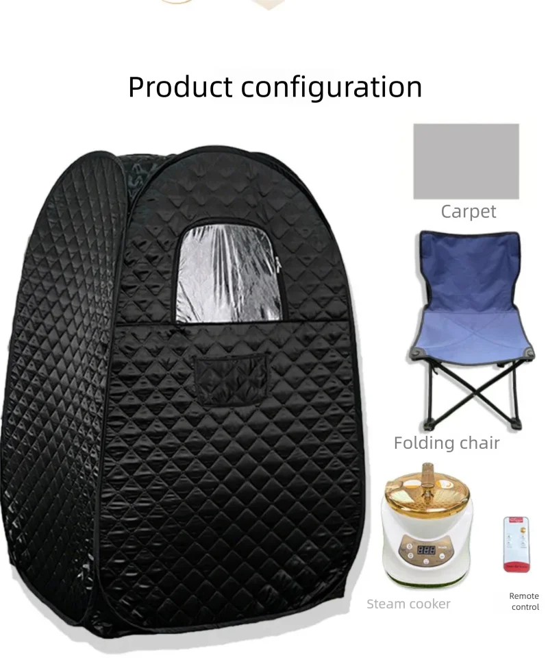 Steam Sauna Tent Compact Portable Sauna Room W/ Time Remote Control for Detox Relaxation