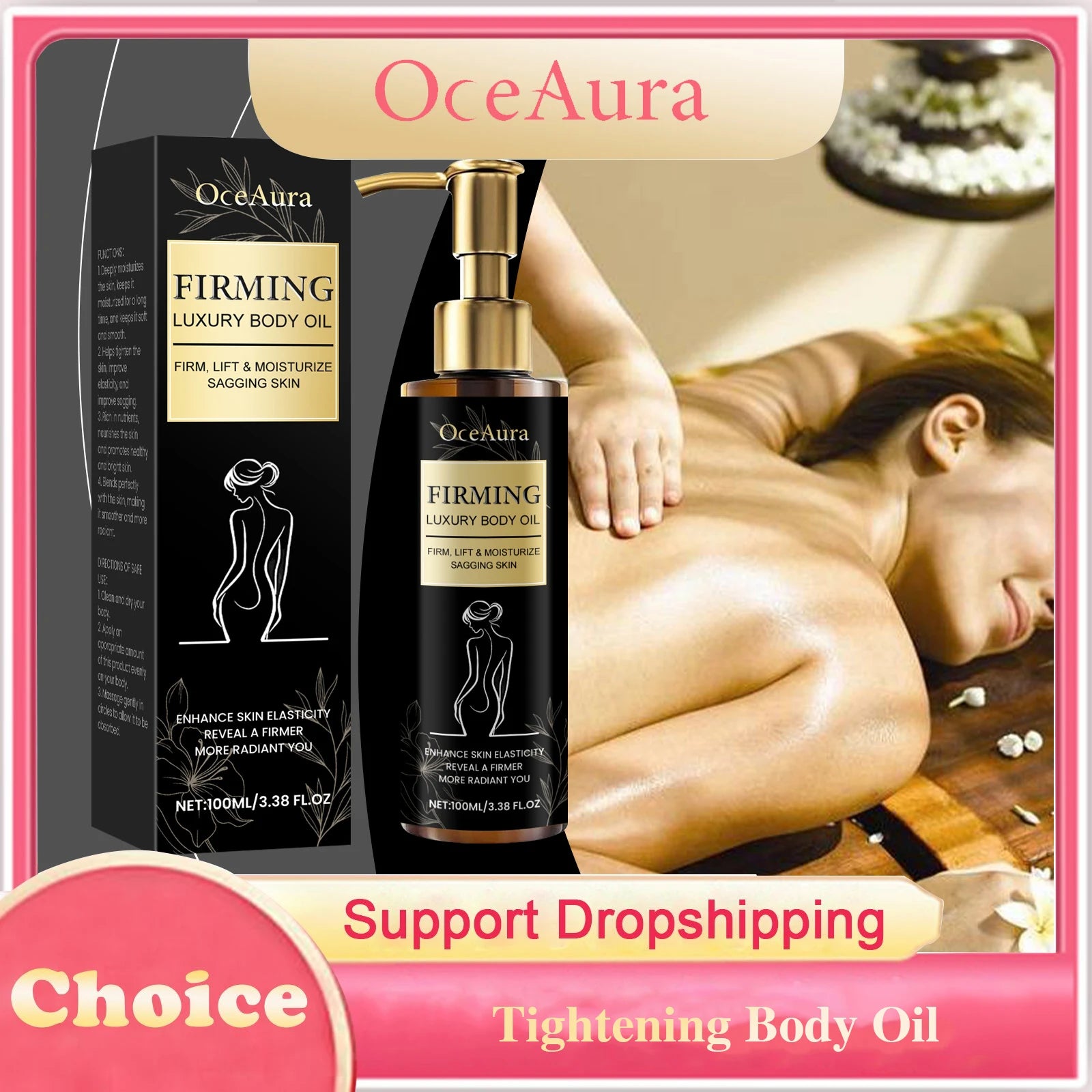 Tightening Body Oil Moisturizing Anti Cellulite Improve Sagging Firming Shaping Slimming Smoothing Brightening Body Massage Oil