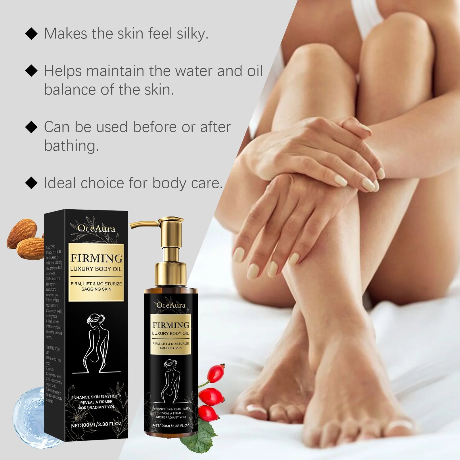 Tightening Body Oil Moisturizing Anti Cellulite Improve Sagging Firming Shaping Slimming Smoothing Brightening Body Massage Oil