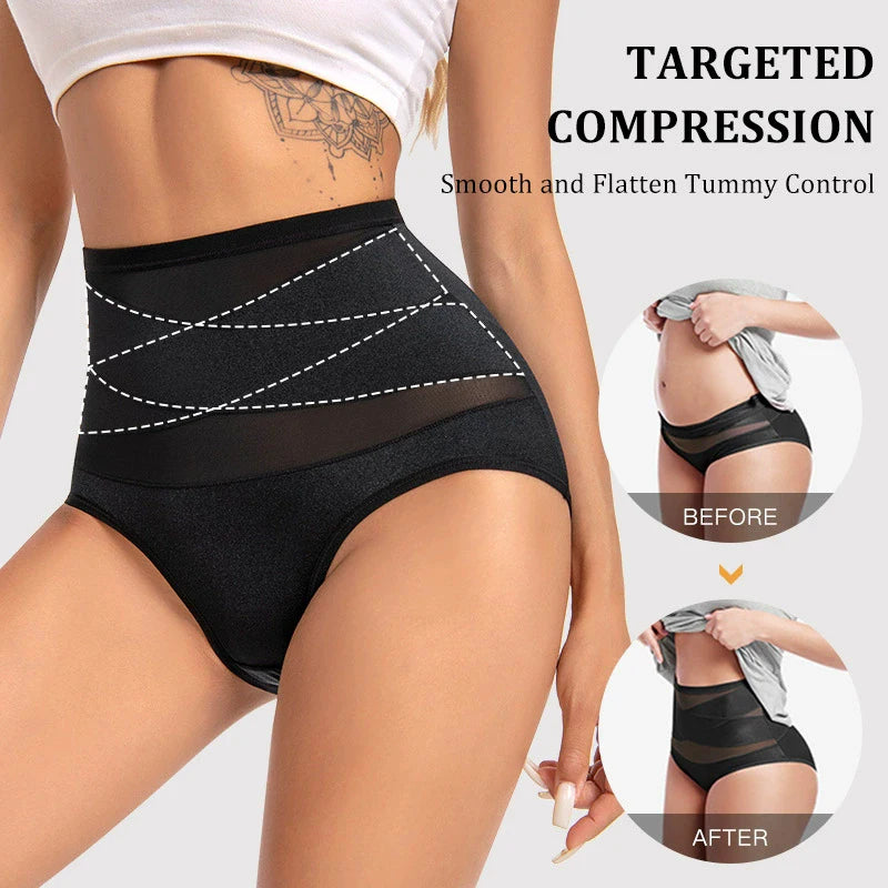 🌟 High Waist Mesh Cross Shapewear Panties! 🌟
