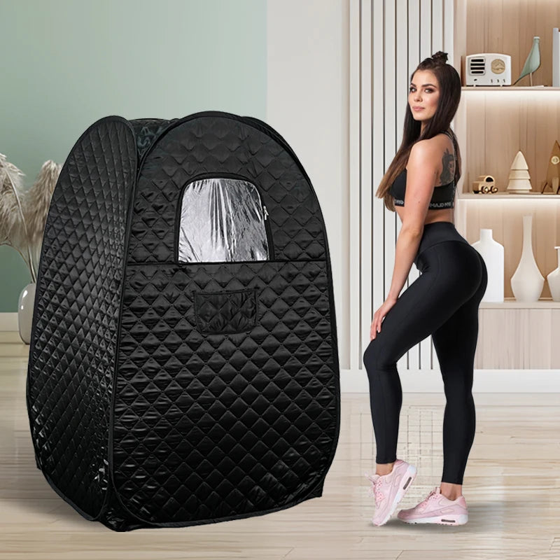 Steam Sauna Tent Compact Portable Sauna Room W/ Time Remote Control for Detox Relaxation