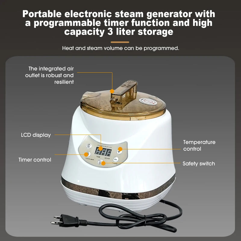 Steam Sauna Tent Compact Portable Sauna Room W/ Time Remote Control for Detox Relaxation